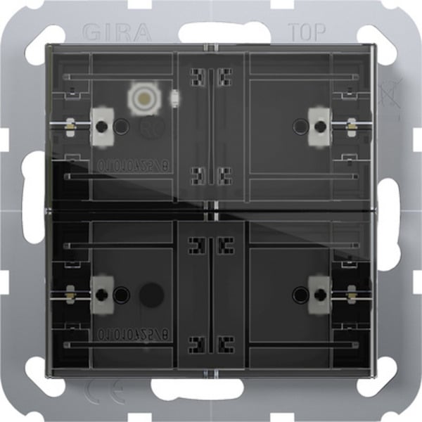 Tastsensor vier Komfort zwei-fach für Gira One und KNX mit Inbetriebnahme-Wippe