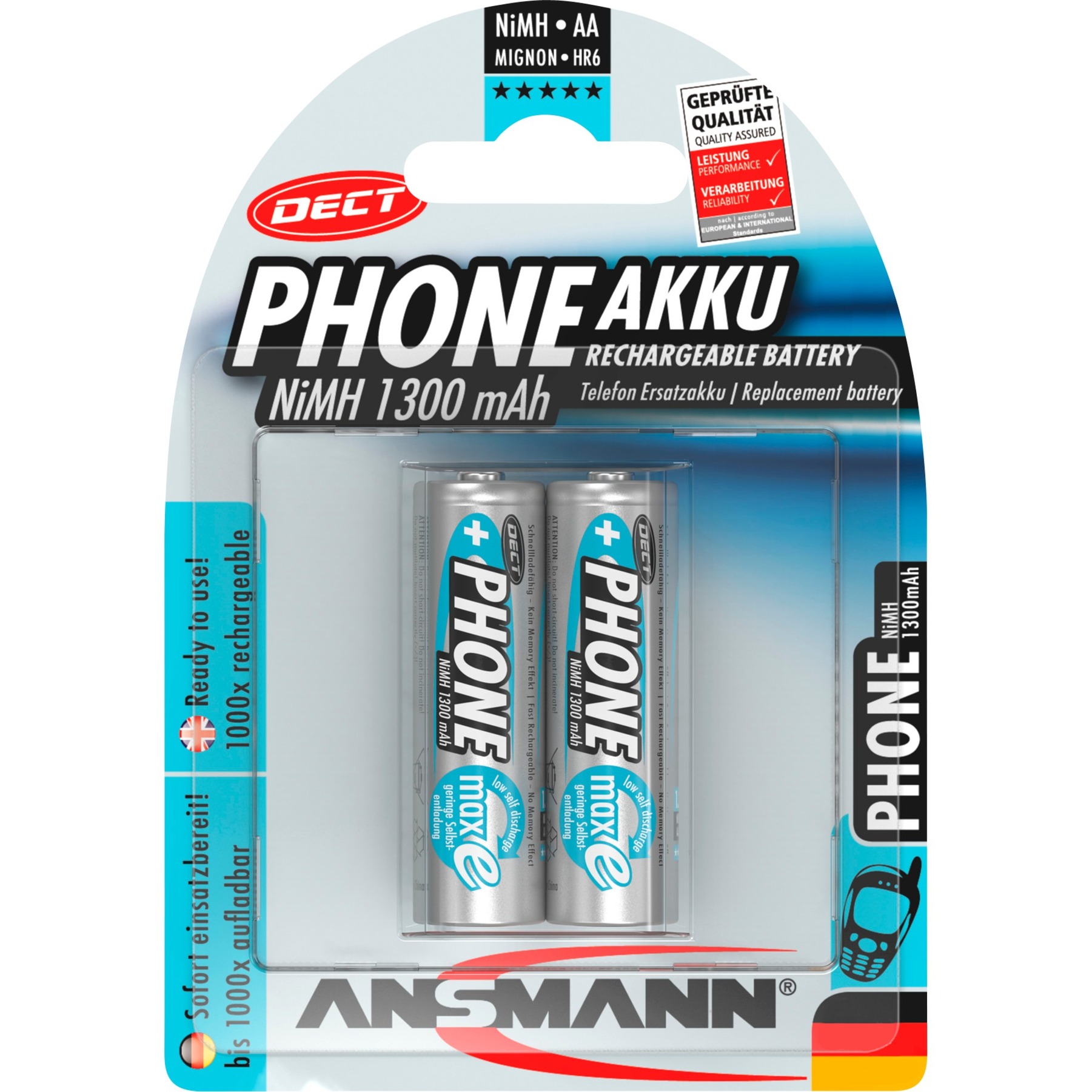 Ansmann 1300mAh DECT, Akku | 04013674030804 Ansmann 1300mAh DECT, Akku | 04013674030804