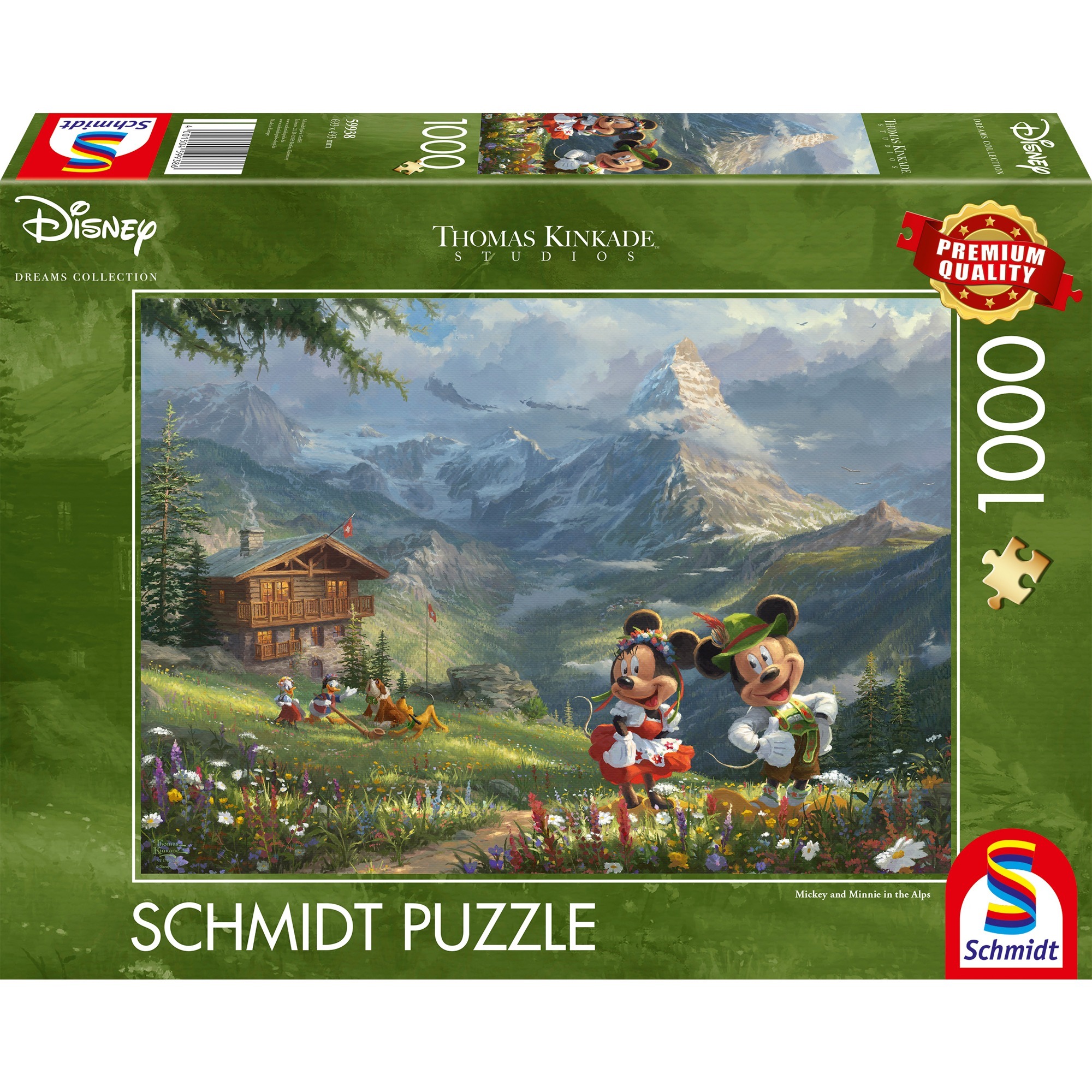Thomas Kinkade Studios: Disney - Mickey & Minnie in den Alpen, Puzzle