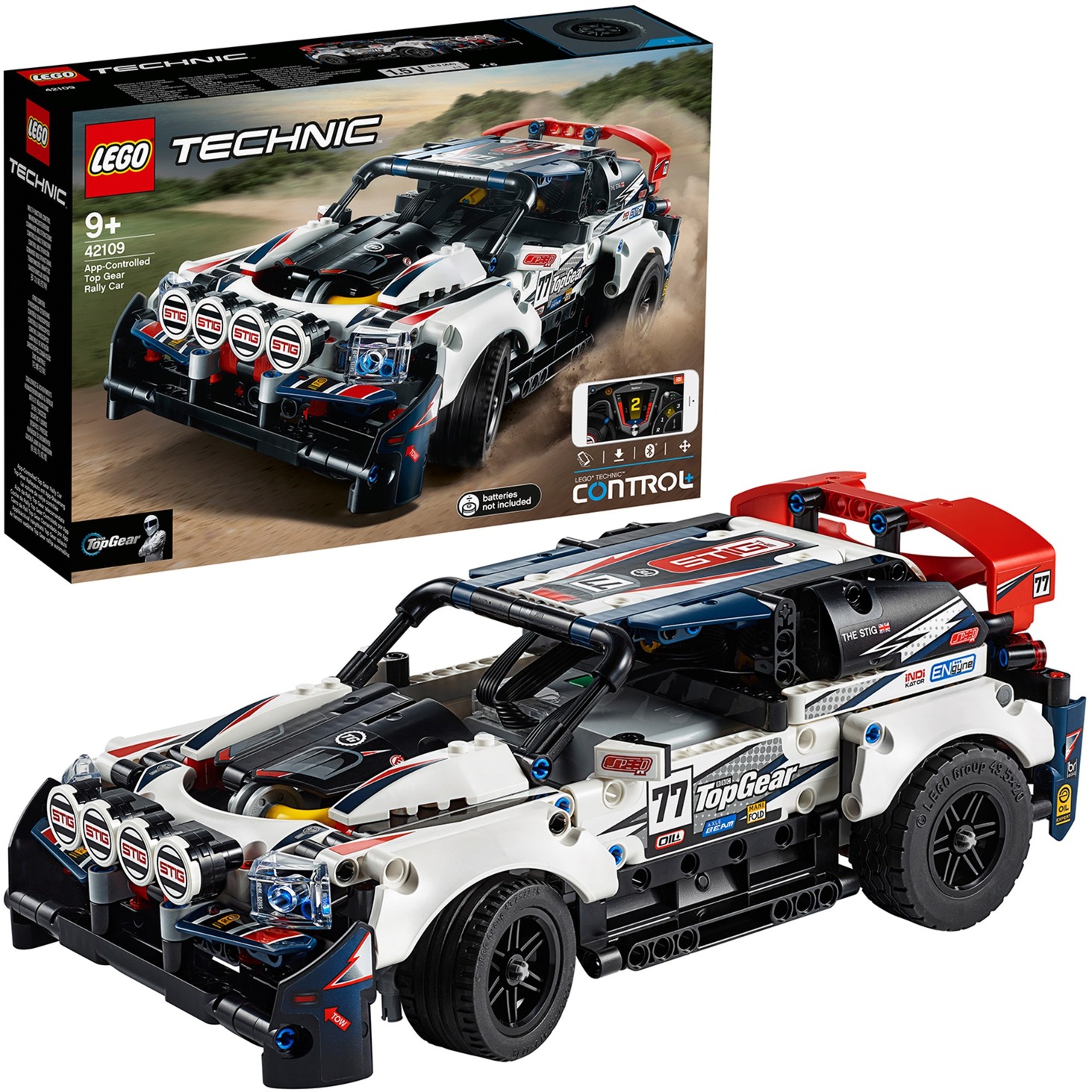 Lego 42109 Top-Gear Ralleyauto mit App-Steuerung, Konstruktionsspielzeug | 05702016617481