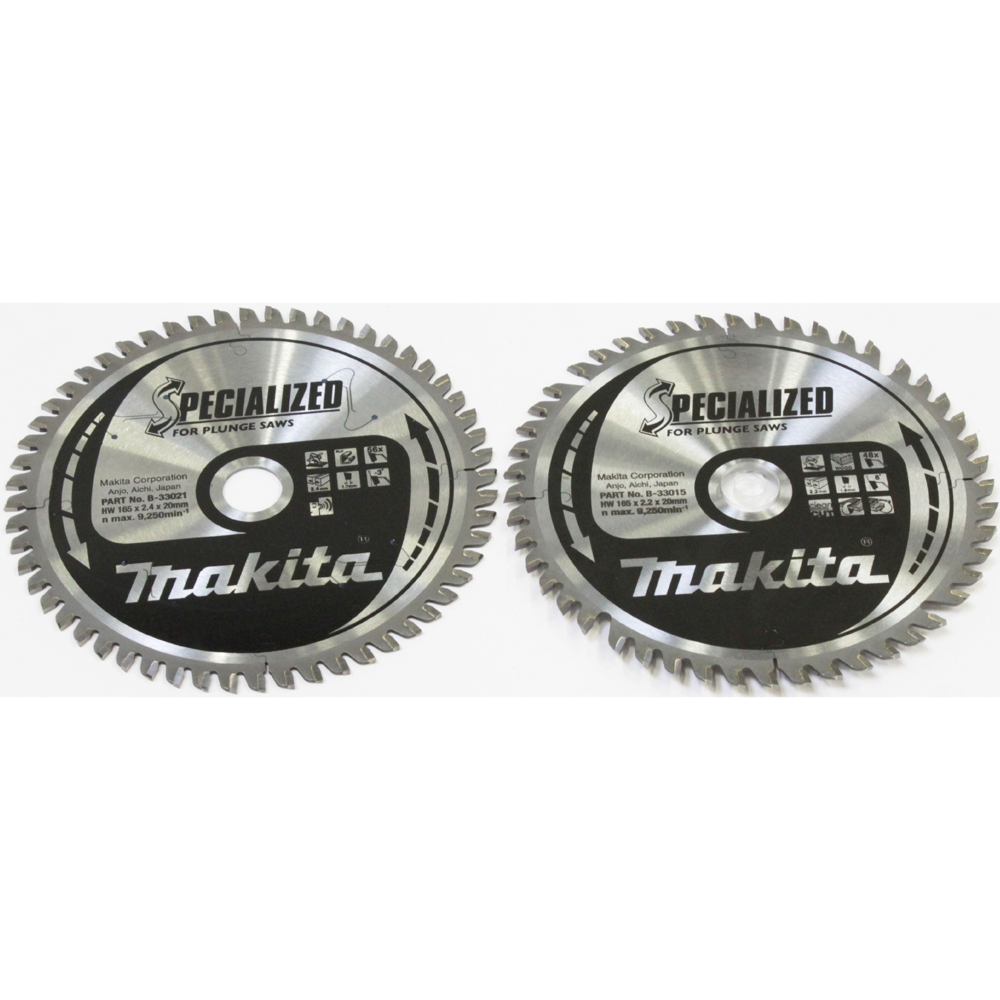 Makita Kreissägeblatt-Satz B-49395, Ø 165mm, 56Z / 48Z | 00088381458122