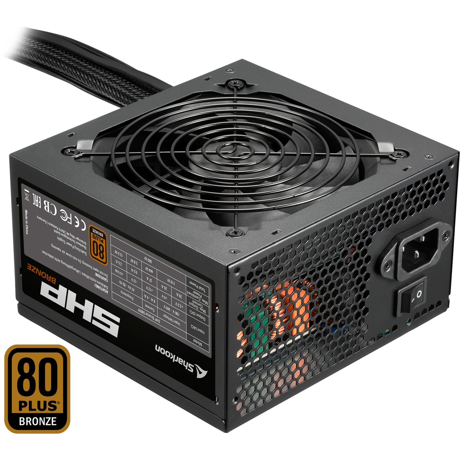 Sharkoon SHP Bronze 500W, PC-Netzteil | 04044951028948 Sharkoon SHP Bronze 500W, PC-Netzteil | 04044951028948