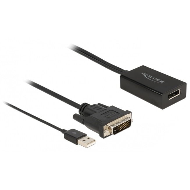 Adapterkabel, DVI + USB-A Stecker > DisplayPort Buchse