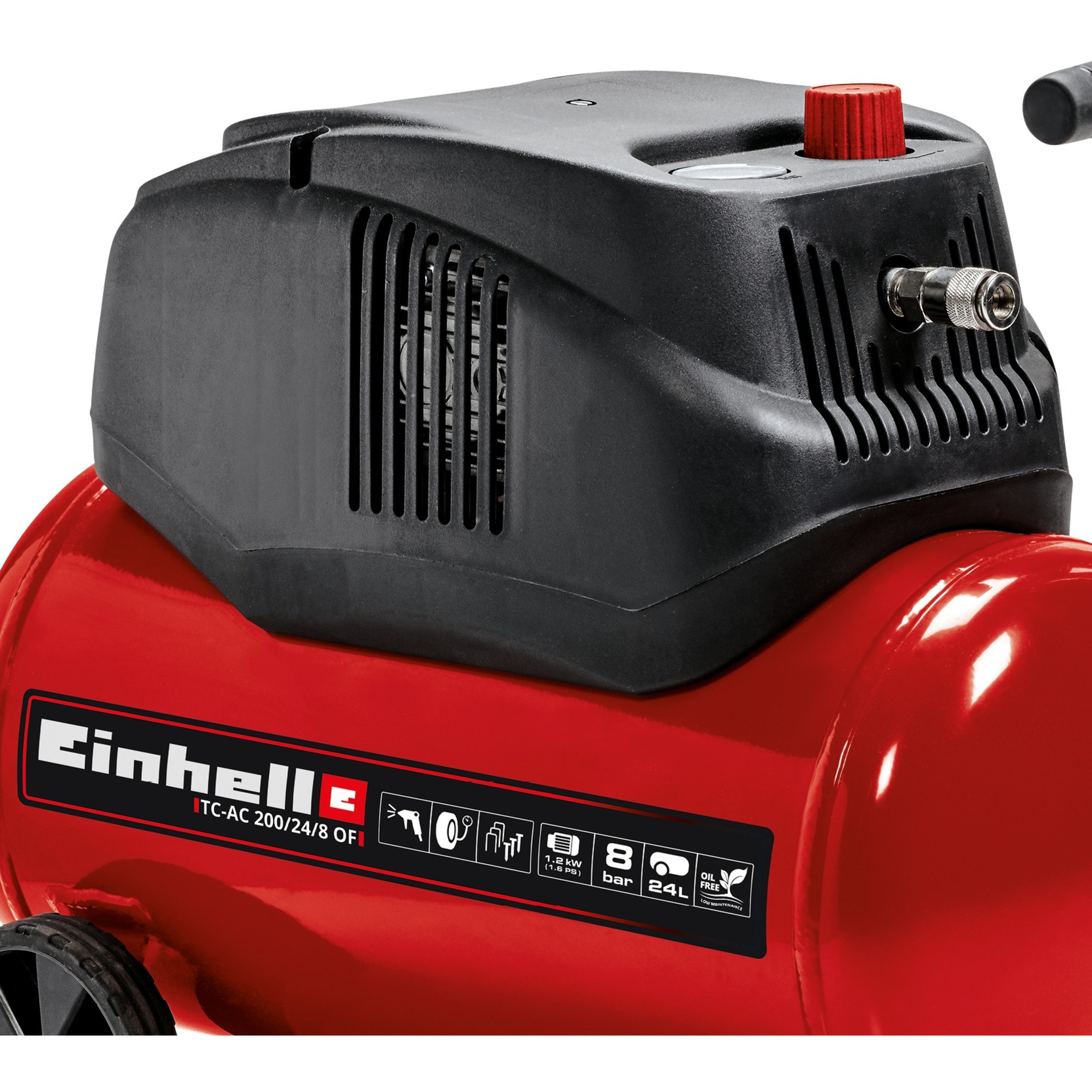 Kompressor Einhell Bt Ac 200 24 Of Einhell Kompressor TC-AC 200/24/8 OF rot/schwarz, 1.200 Watt