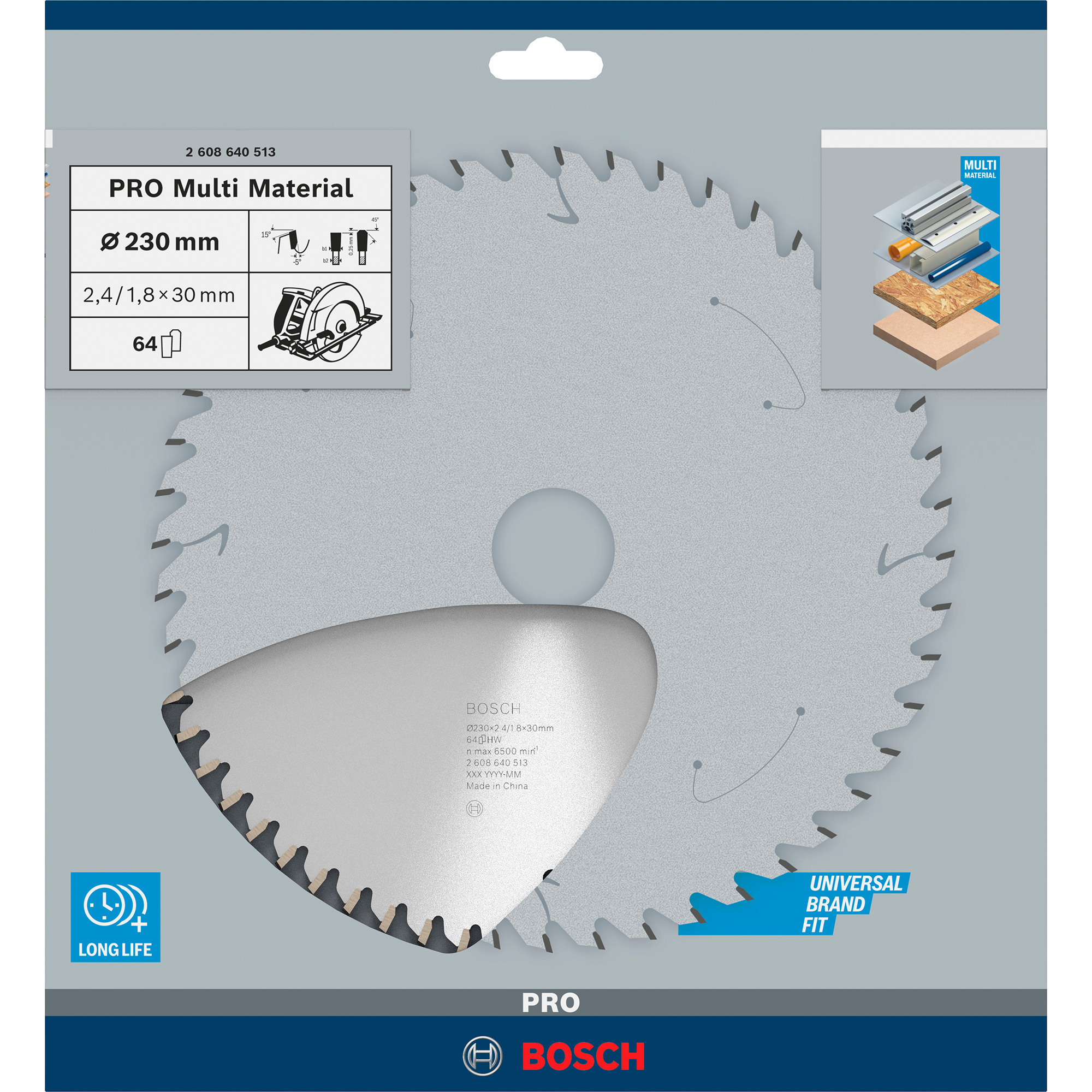 PRO Multi Material Kreissägeblatt, Ø 230mm, 64Z