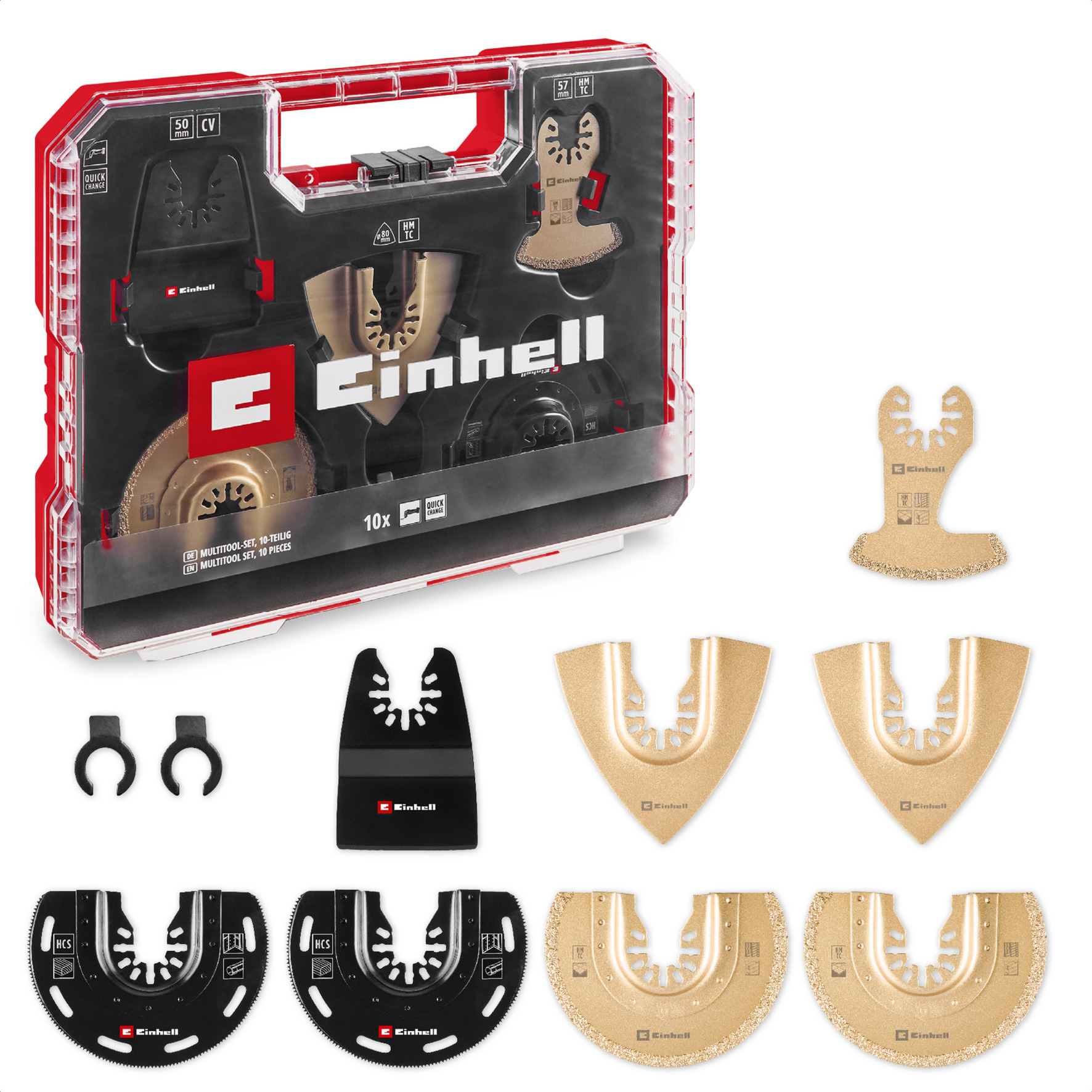 Multitool-Set 10-teilig, in XL-PLUS-CASE, Schleifscheibe