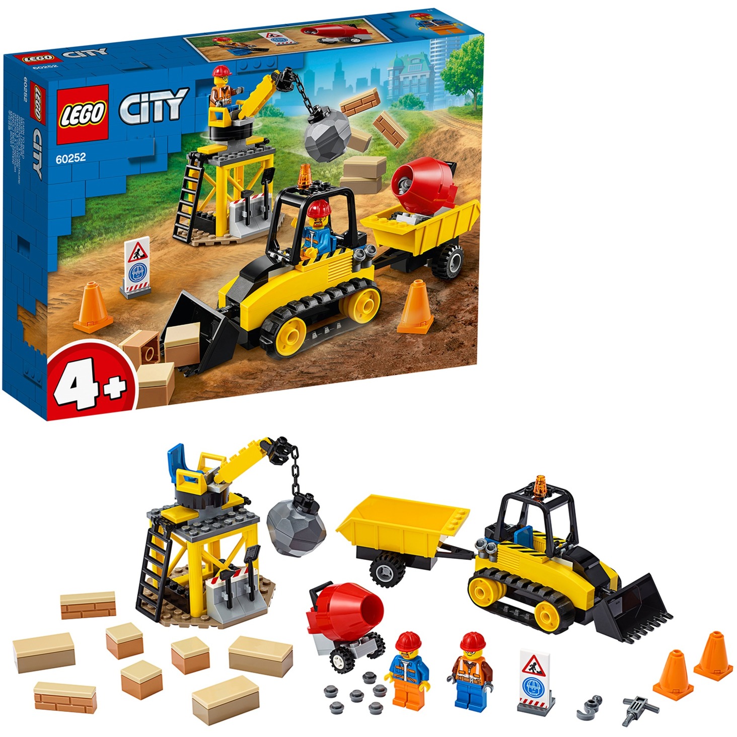 Lego 60252 City Bagger auf der Baustelle, Konstruktionsspielzeug | 05702016617863