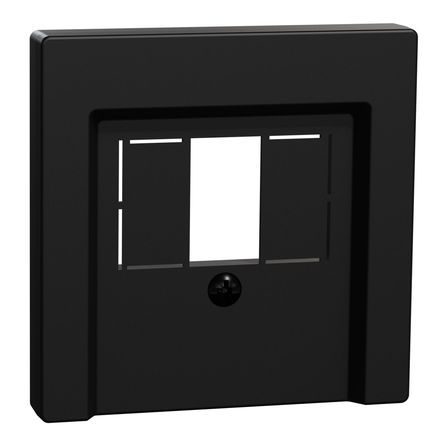 Zentralplatte schwarz matt für Telekommunikations-Anschlussdosen TAE Audio USB