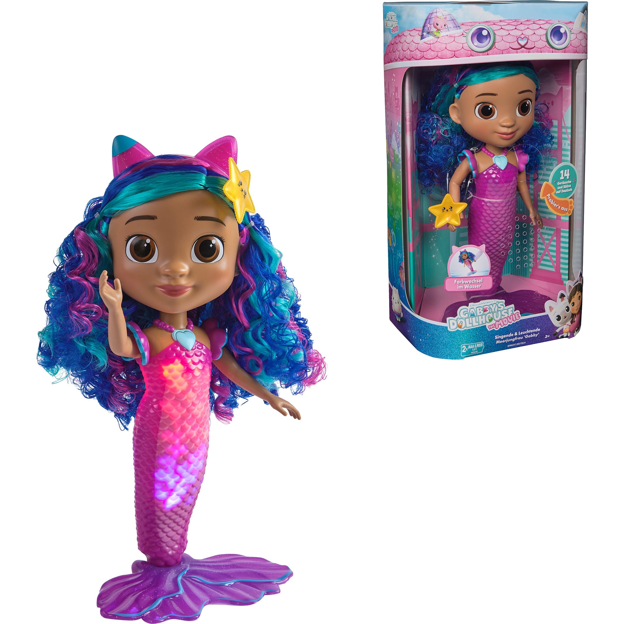 Gabby''s Dollhouse: Der Film - Sing & Shine Meerjungfrau Gabby, Spielfigur