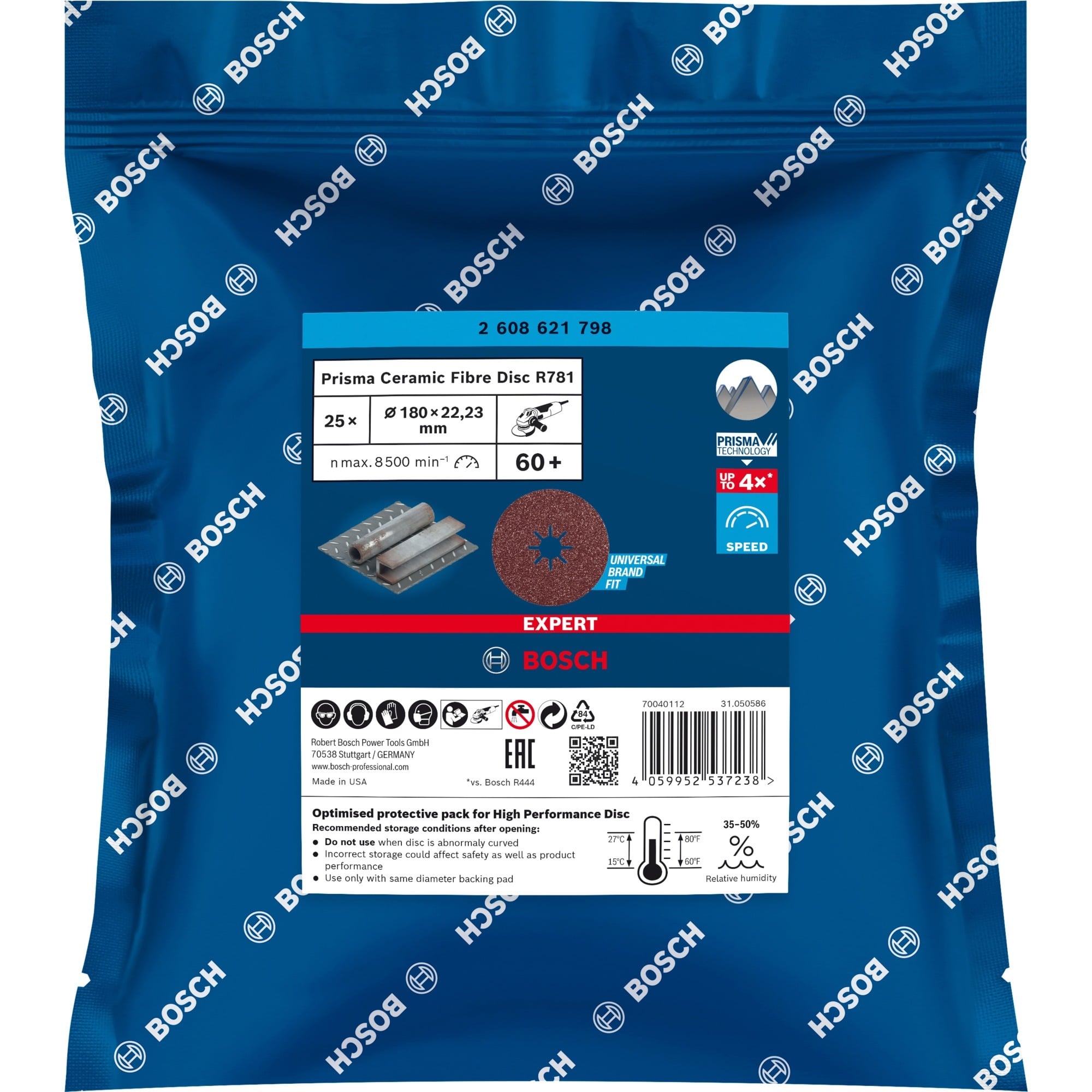 X-LOCK Expert R781 Prisma Ceramic Fiberschleifscheibe, Ø 180mm, K60