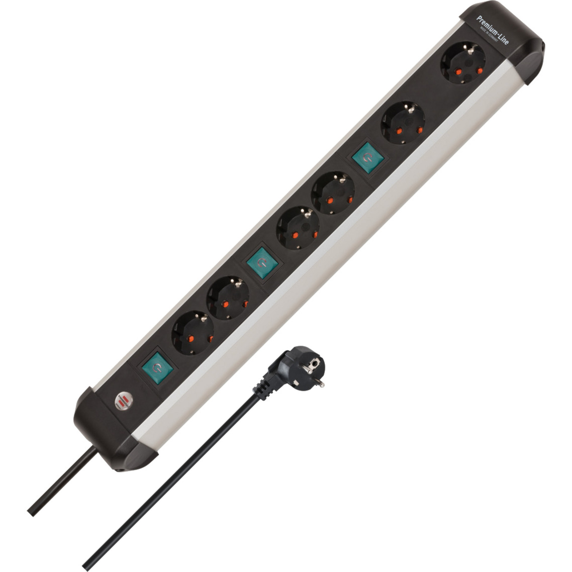 Premium-Alu-Line Steckdosenleiste 6-fach, 3x 2fach schaltbar