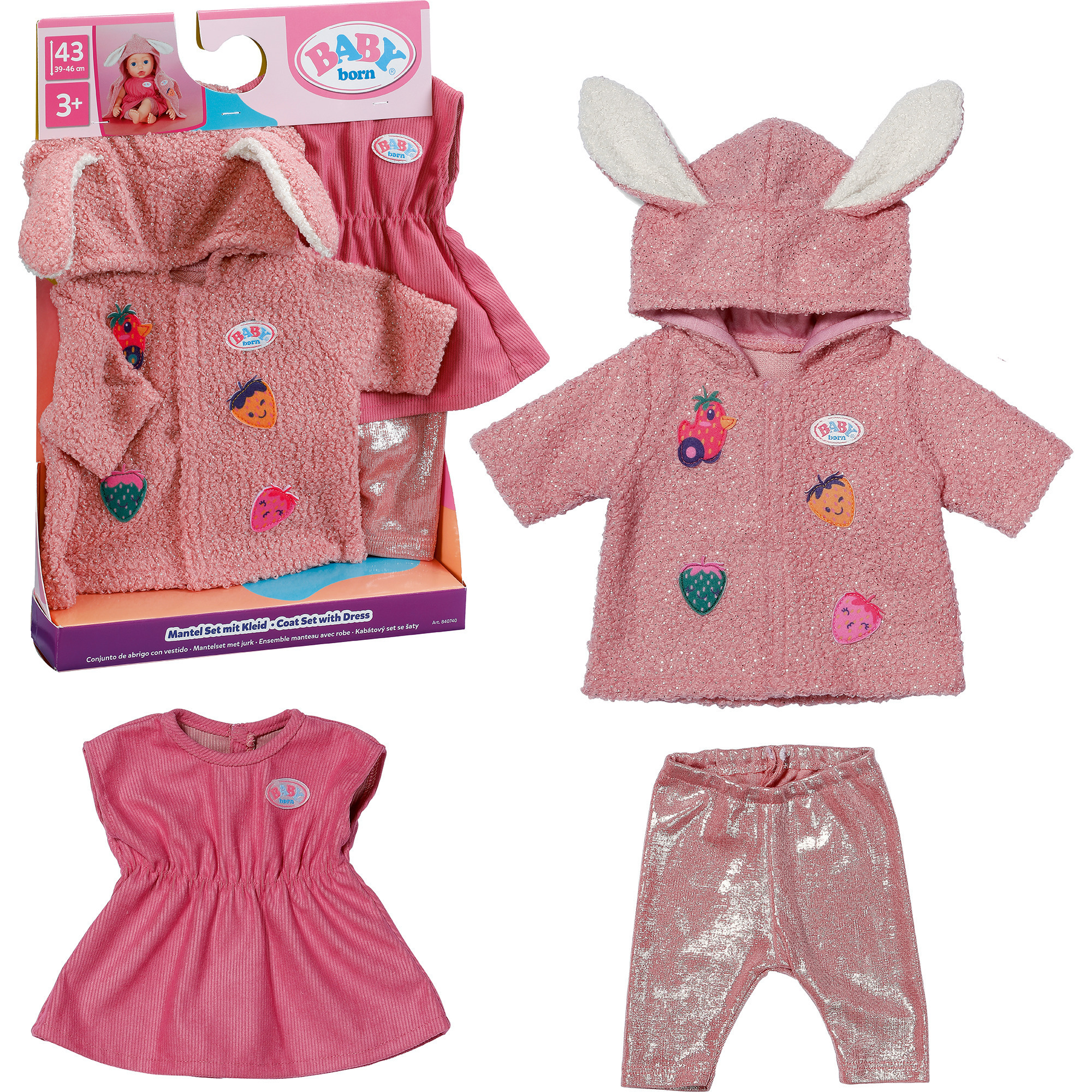 BABY born® Mantel Set mit Kleid 43cm, Puppenzubehör