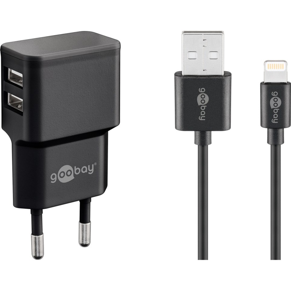 Goobay Apple Lightning Dual-Ladeset 12 Watt, Ladegerät | 04040849449956 Goobay Apple Lightning Dual-Ladeset 12 Watt, Ladegerät | 04040849449956