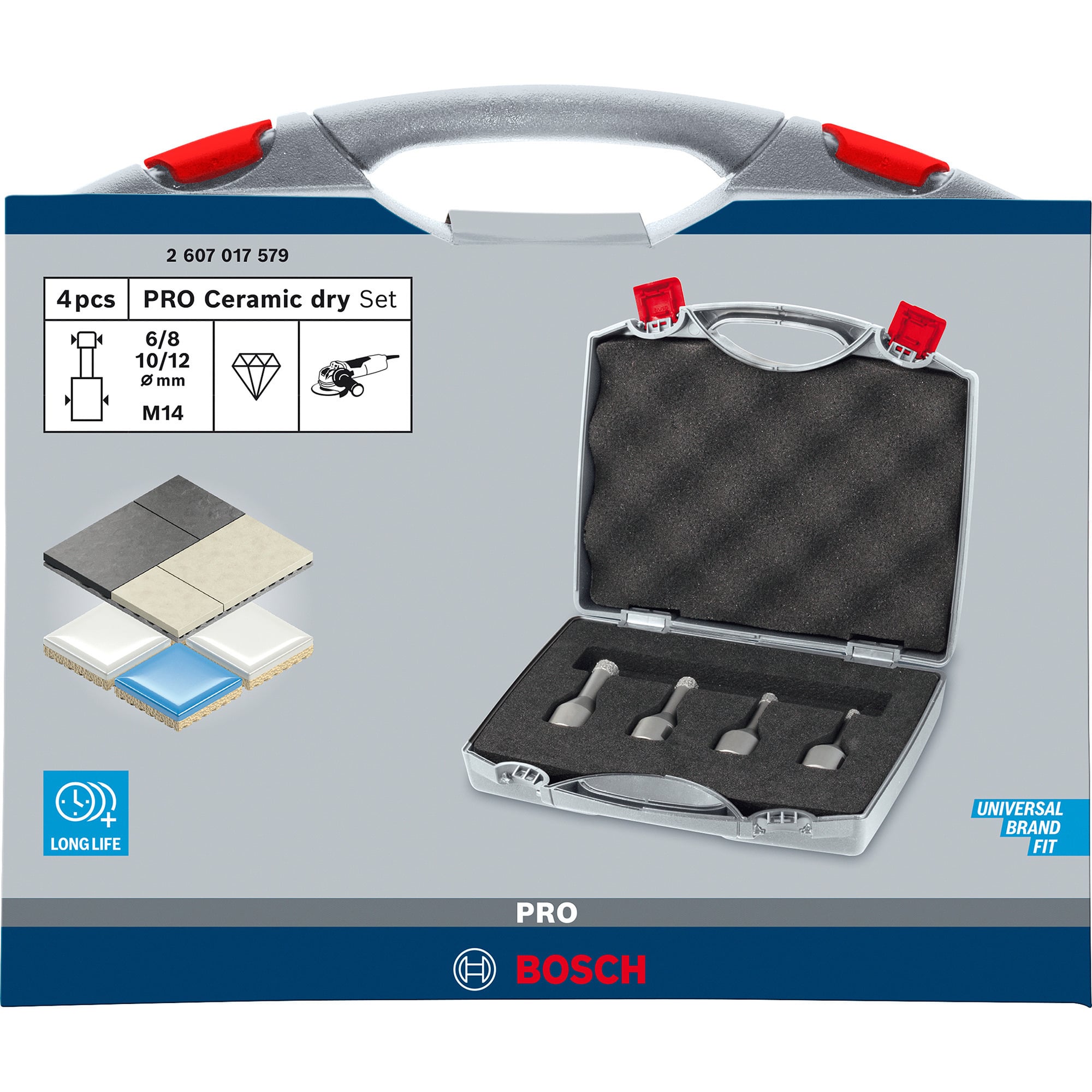 PRO Ceramic dry X-LOCK Bohrkronen-Set, Ø 6 - 12mm, Bohrer-Satz