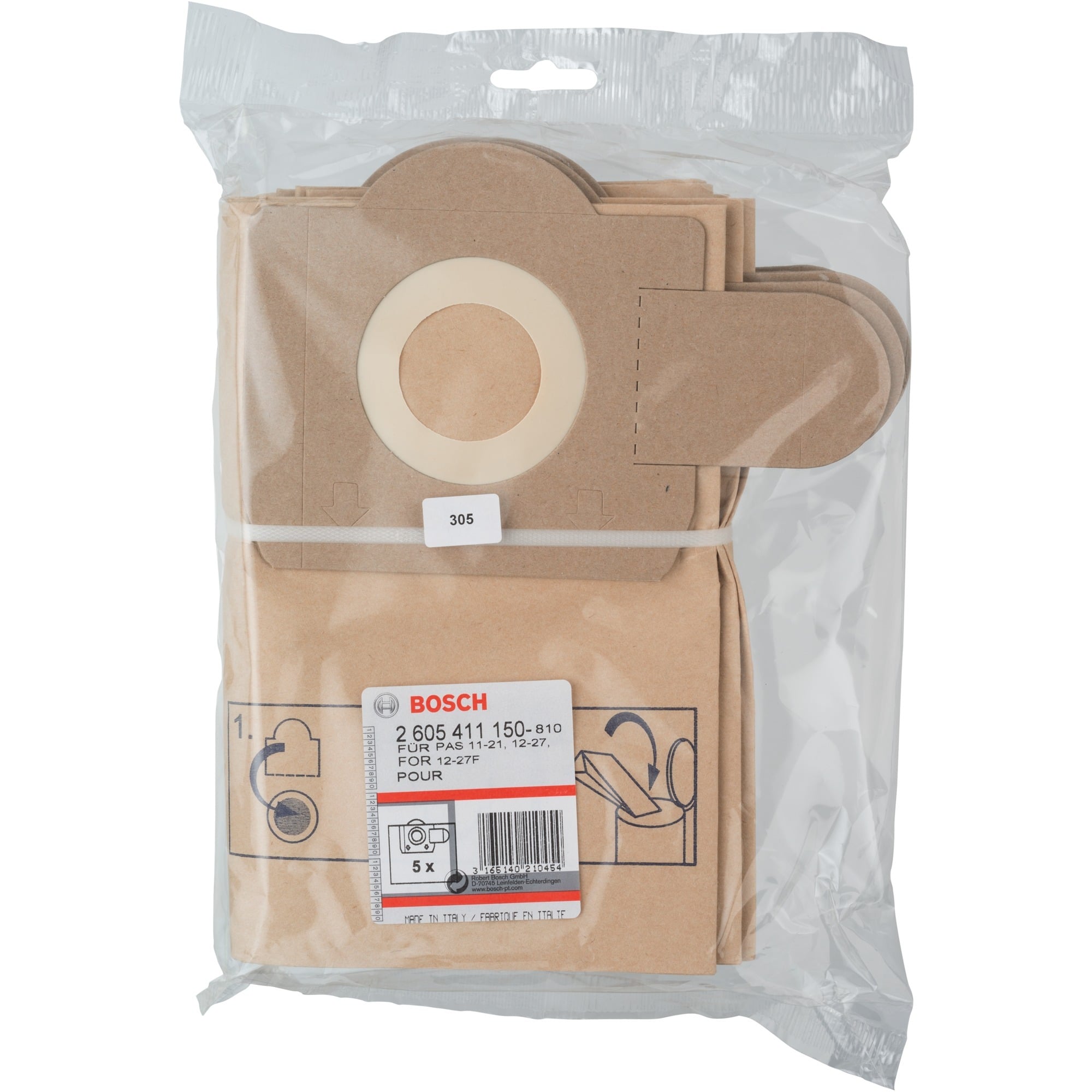 Papierfilterbeutel, für PAS12-27/ F/ 11-21, Staubsaugerbeutel
