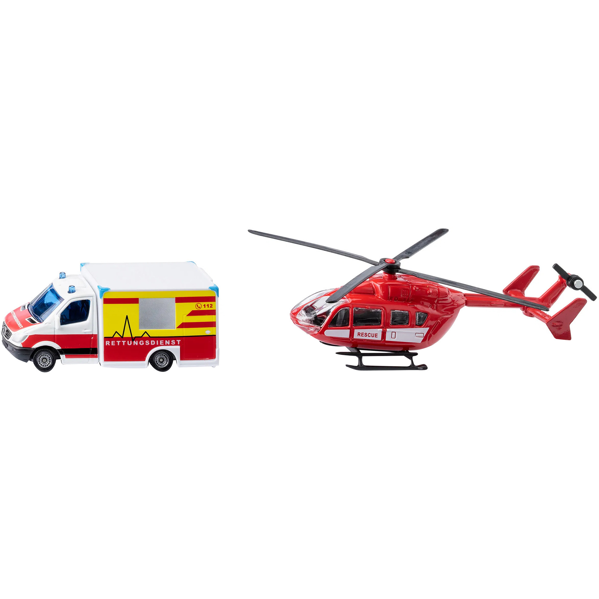 SUPER Mercedes-Benz Rettungswagen und Helikopter, Modellfahrzeug