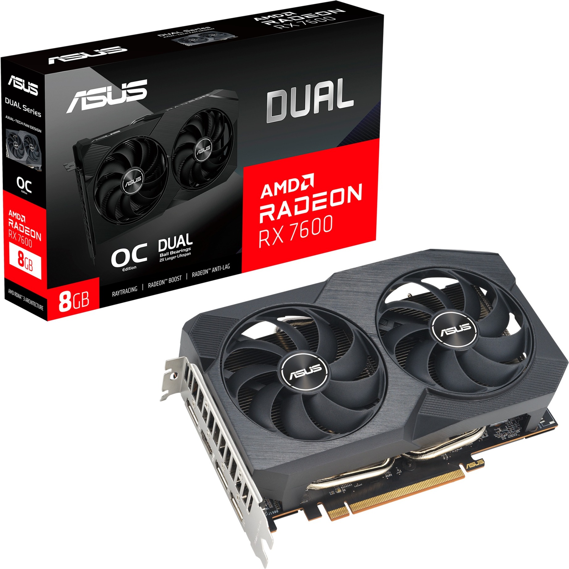 Asus Radeon RX 7600 DUAL OC V2, Grafikkarte | 04711387228937 Asus Radeon RX 7600 DUAL OC V2, Grafikkarte | 04711387228937