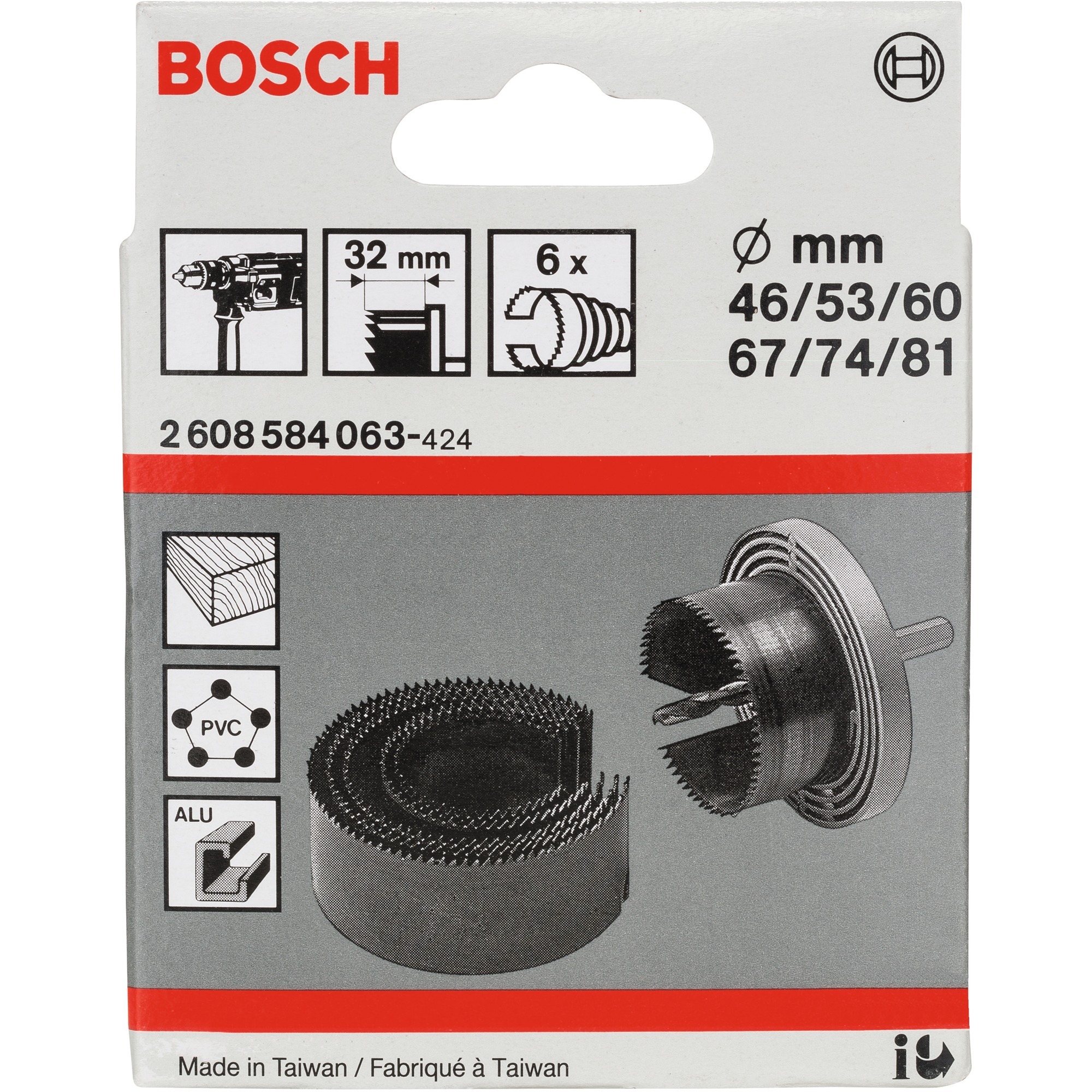 Lochsägen-Set, Ø 46-81mm, für Alu