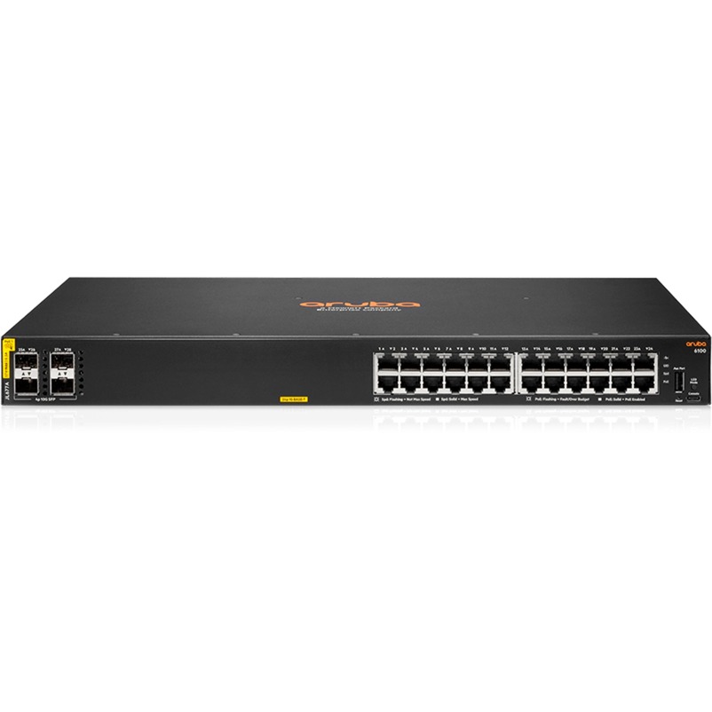 Aruba Networking CX 6100 24G Klasse 4 PoE 4SFP+ 370 W Switch