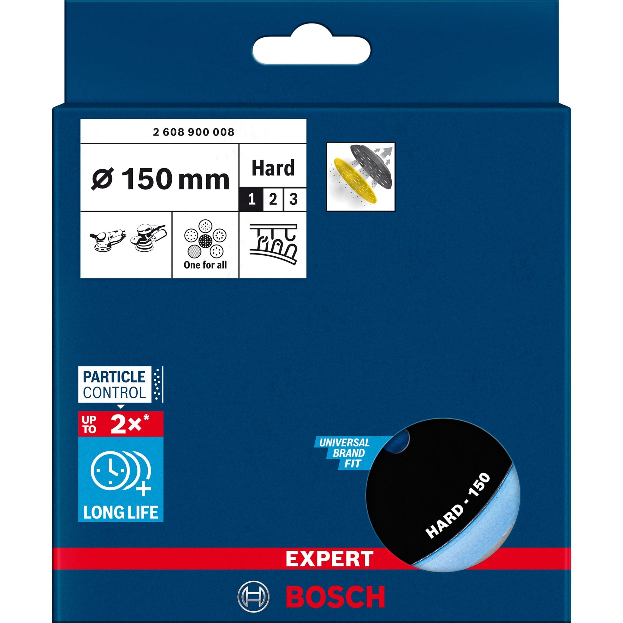 Expert Multiloch Universalstützteller, hart, Ø150mm, M8+5/16", Schleifteller
