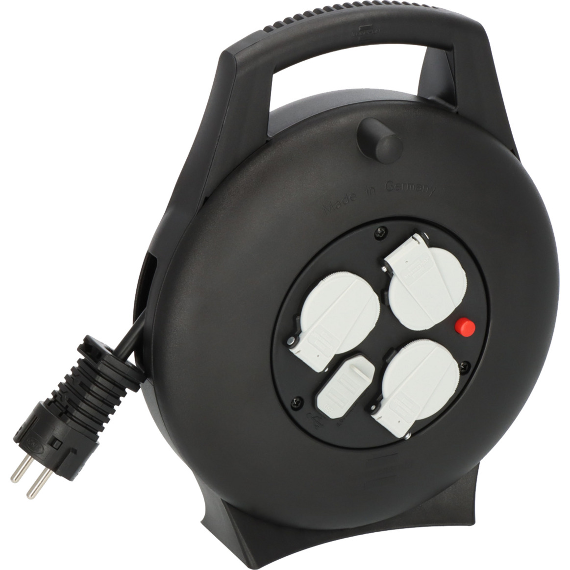 Vario-Line Kabelbox Indoor-Mini-Kabeltrommel, 3-fach mit USB
