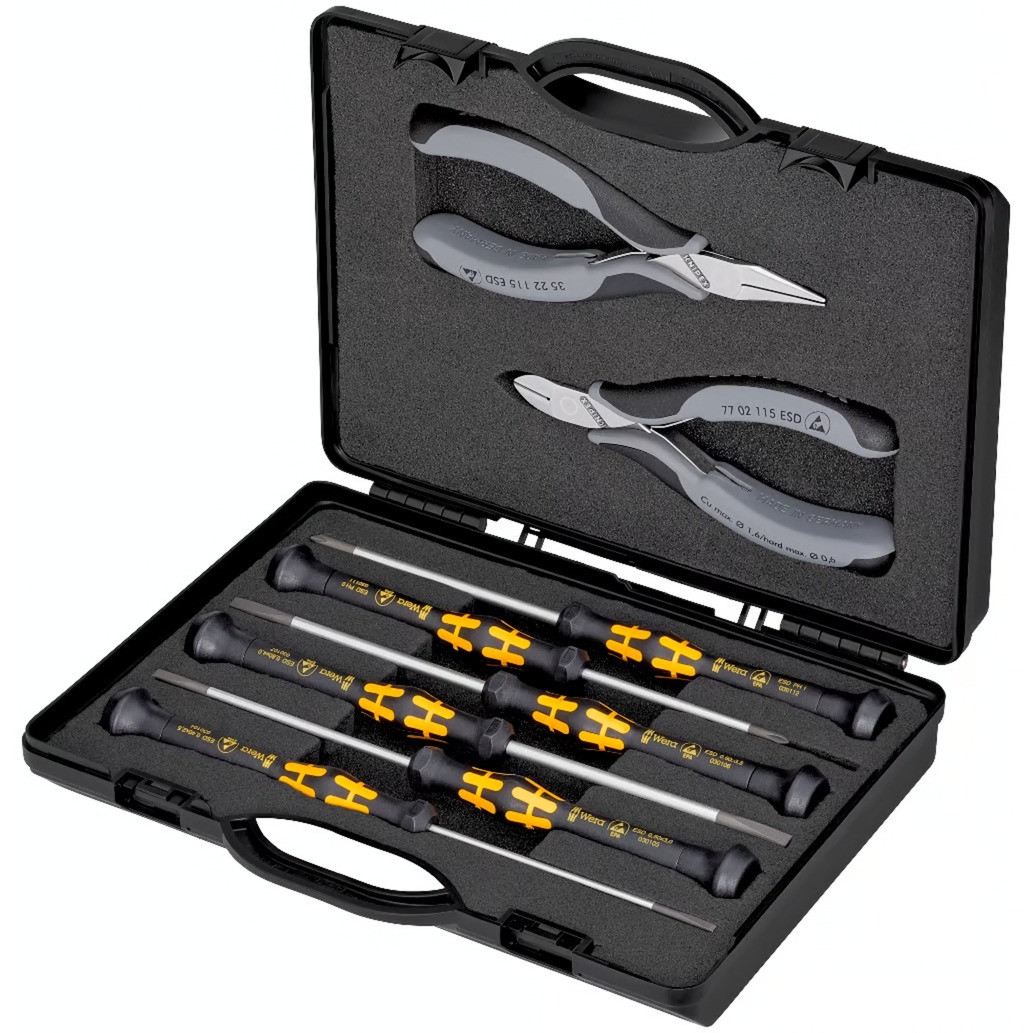 Elektronikzangen-Set ESD, 8-teilig