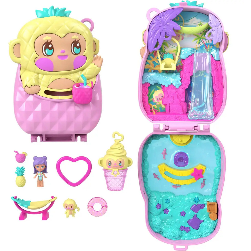 Polly Pocket Ananas Äffchen Spielschatulle, Puppenhaus