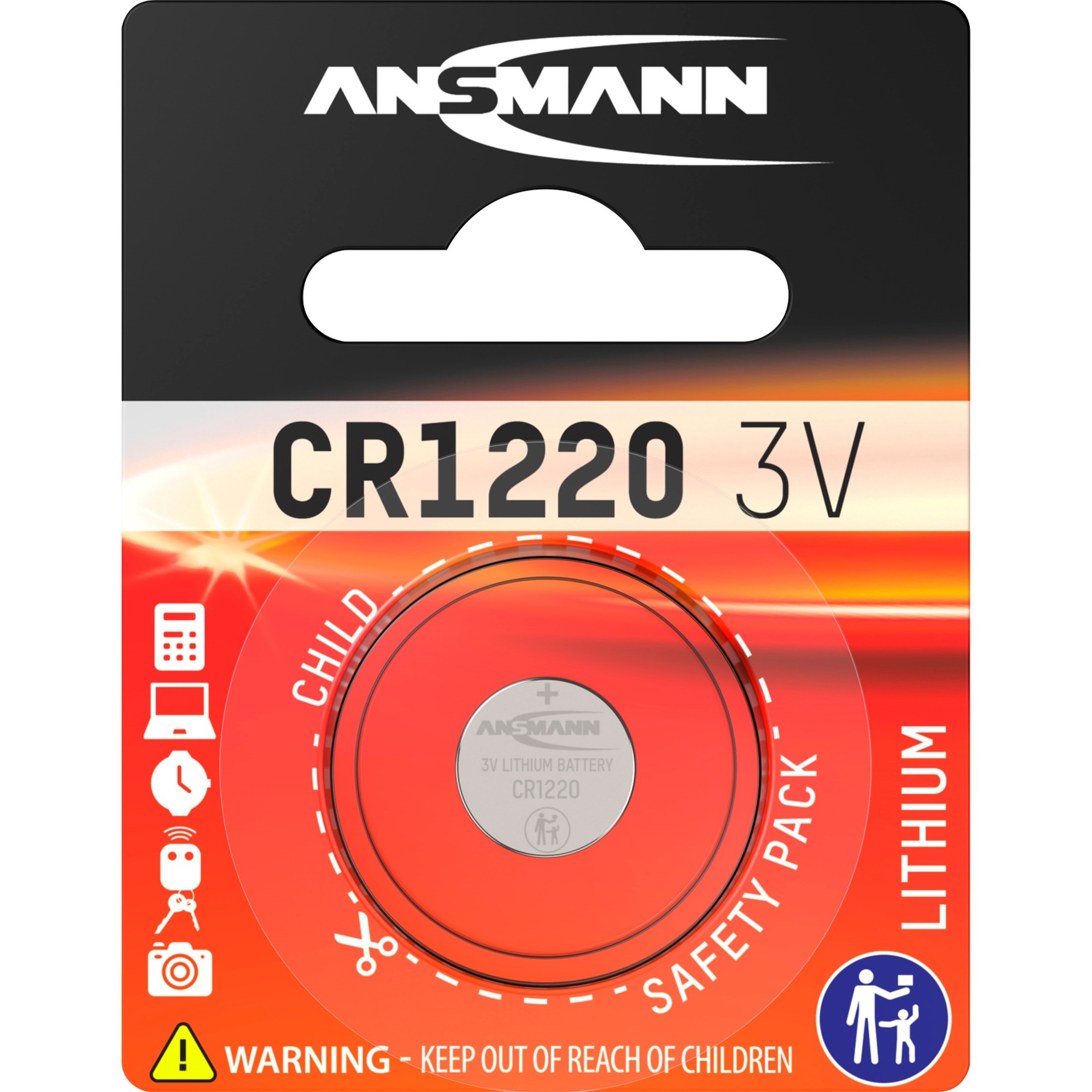 Lithium Knopfzelle CR-1220, Batterie