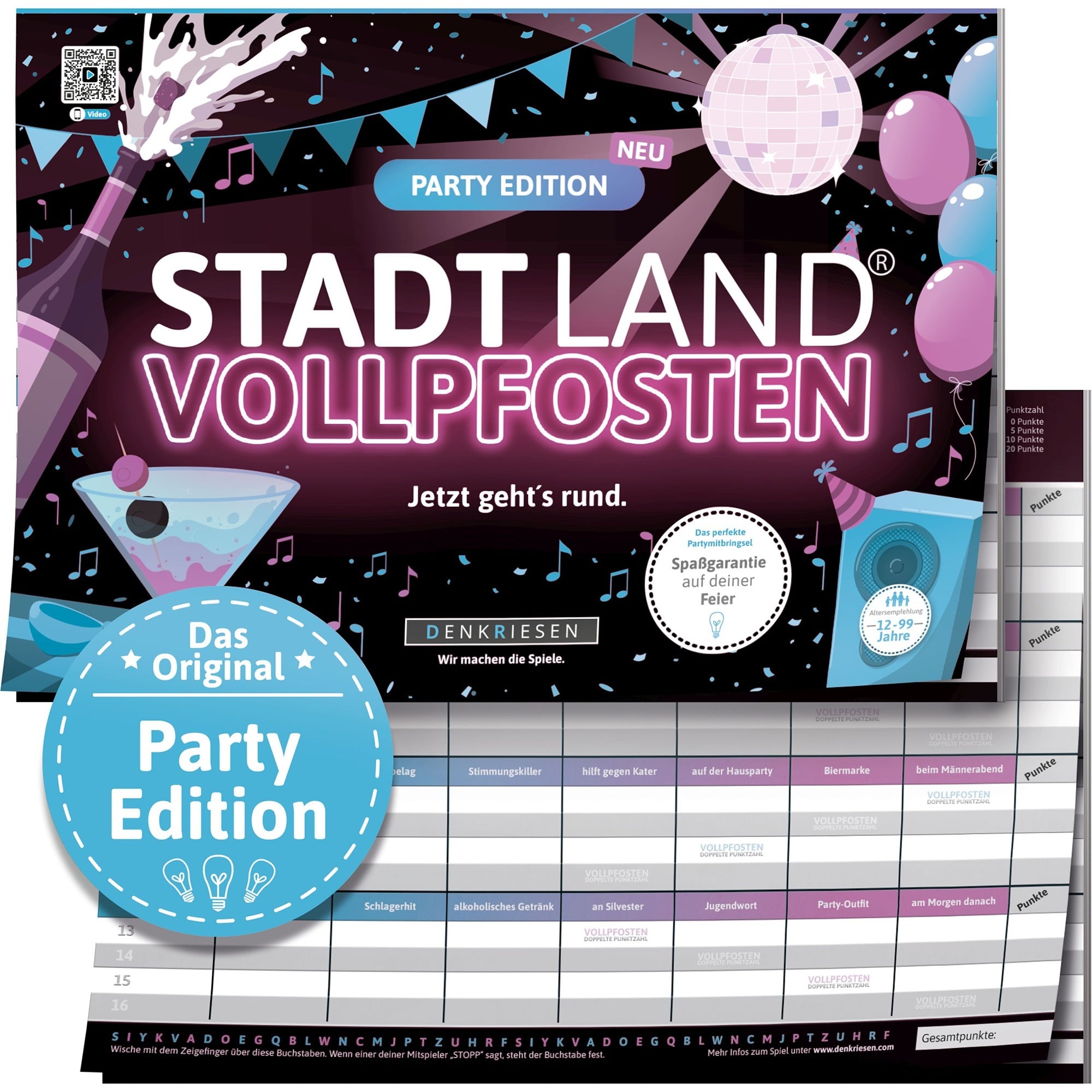 Stadt Land Vollpfosten - Party Edition, Partyspiel