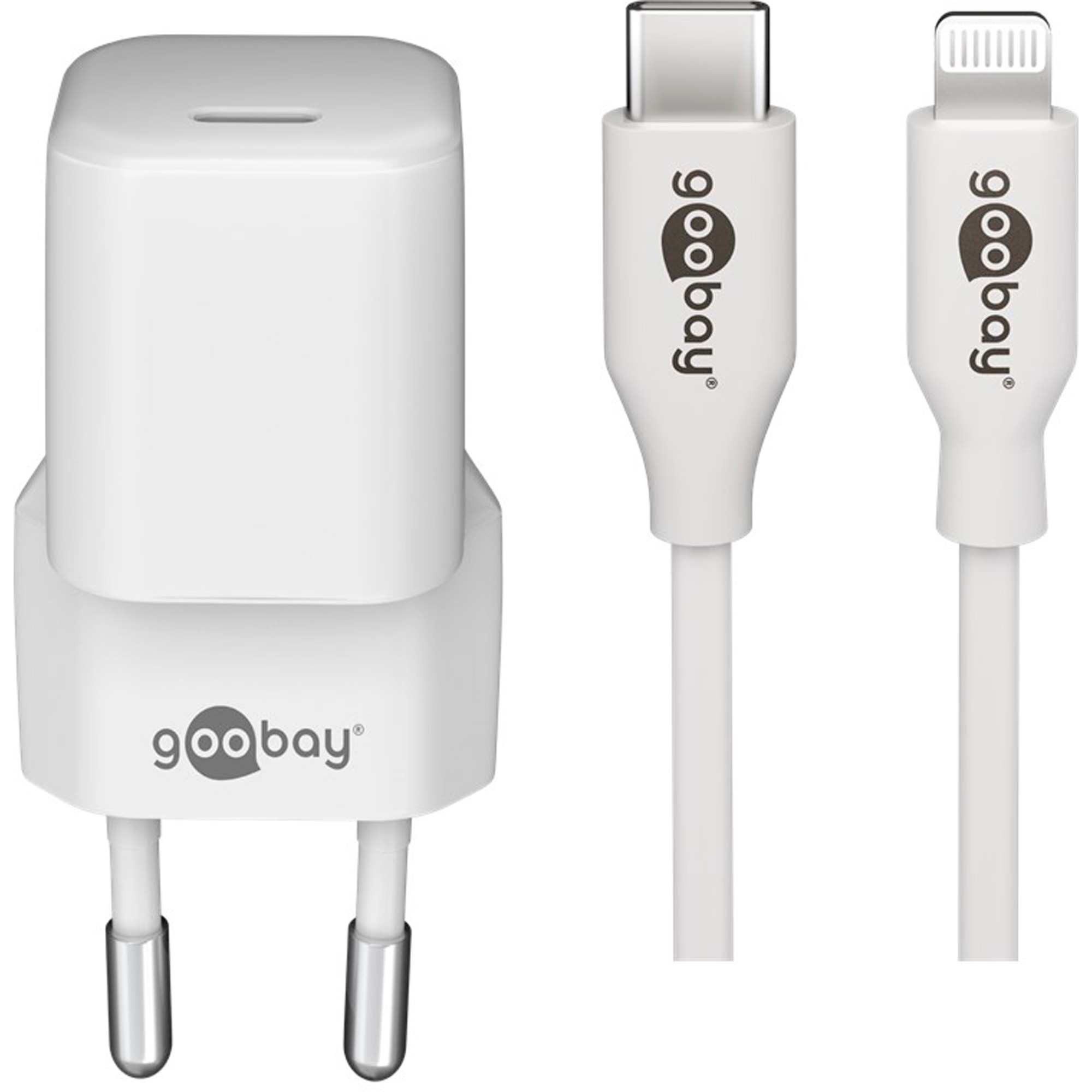 Goobay Apple Lightning / USB-C PD-Ladeset nano 20 Watt, Ladegerät | 04040849610844 Goobay Apple Lightning / USB-C PD-Ladeset nano 20 Watt, Ladegerät | 04040849610844