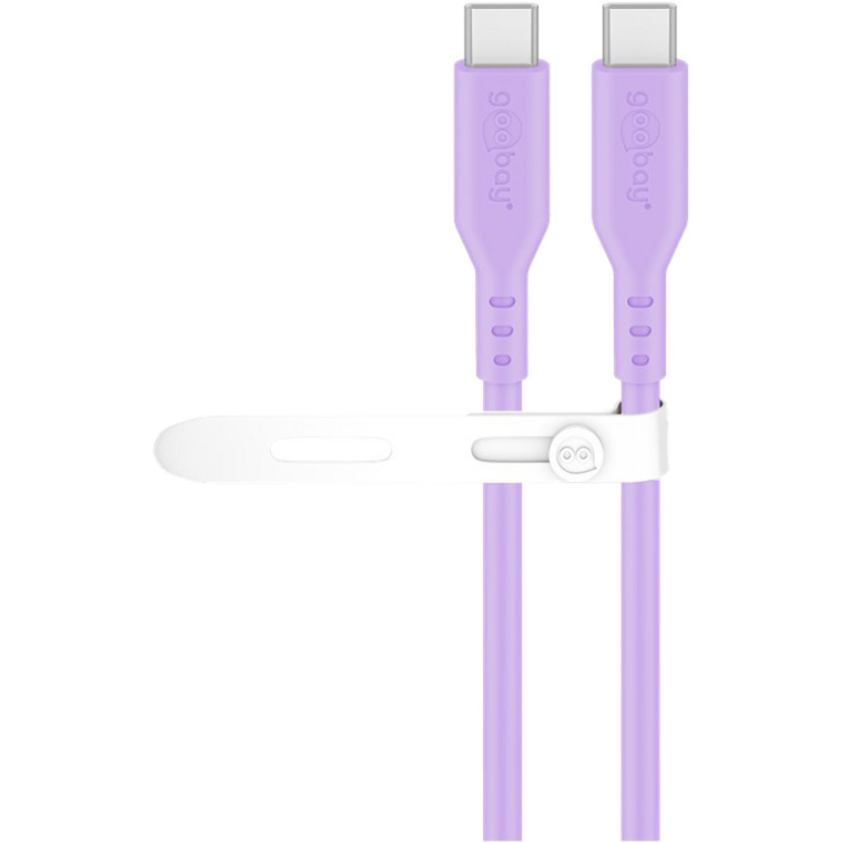 USB 2.0 Silikonkabel lila, USB-C Stecker > USB-C Stecker