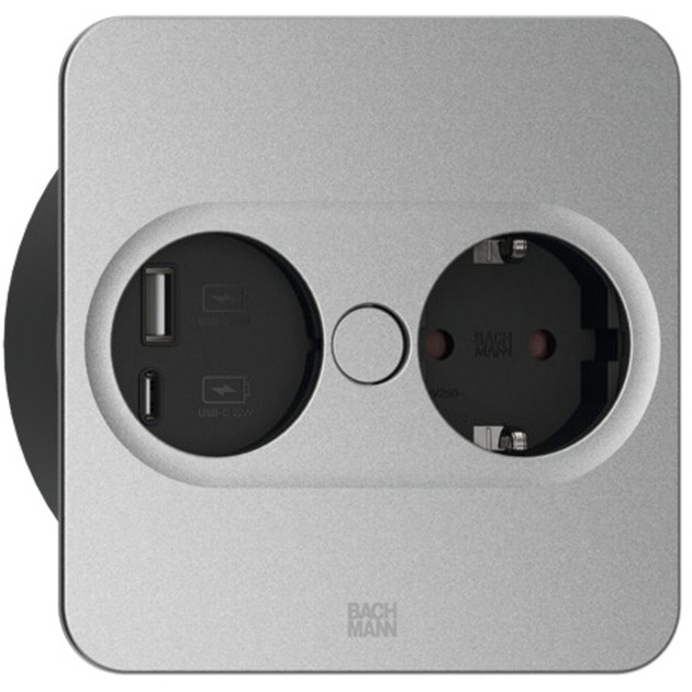 Bachmann Einbausteckdose TWIST 2, eckig, 2-fach, USB-Charger | 04057298129223 Bachmann Einbausteckdose TWIST 2, eckig, 2-fach, USB-Charger | 04057298129223