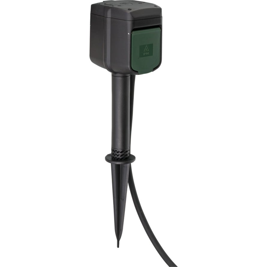 Brennenstuhl Connect WiFi Gartensteckdose 2-fach, mit Erdspieß und Montageplatte, Steckdosenleiste | 04007123673520