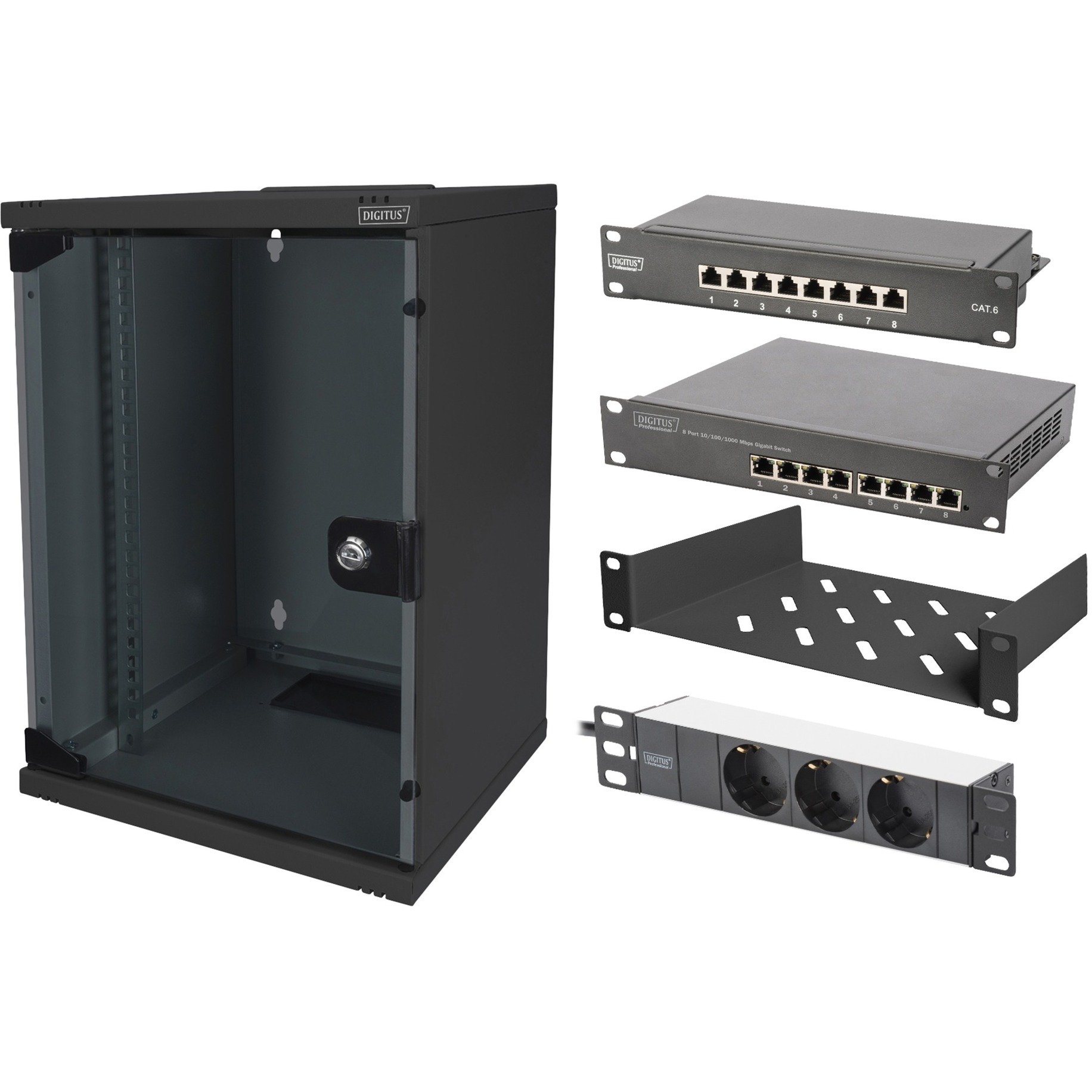 Digitus 25,4 cm (10″) Set 2 B 9HE, IT-Schrank | 04016032477501 Digitus 25,4 cm (10″) Set 2 B 9HE, IT-Schrank | 04016032477501