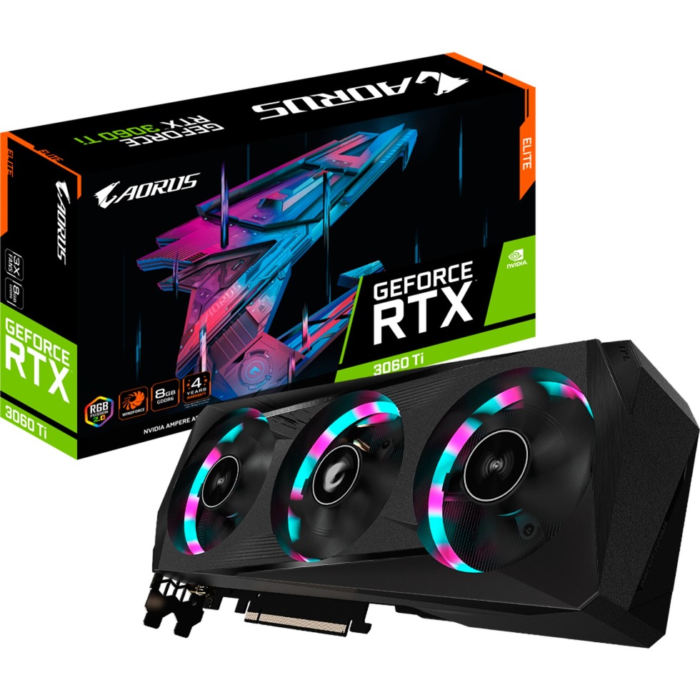 Gigabyte GeForce RTX 3060 Ti AORUS ELITE 8G LHR, Grafikkarte | 04719331309541