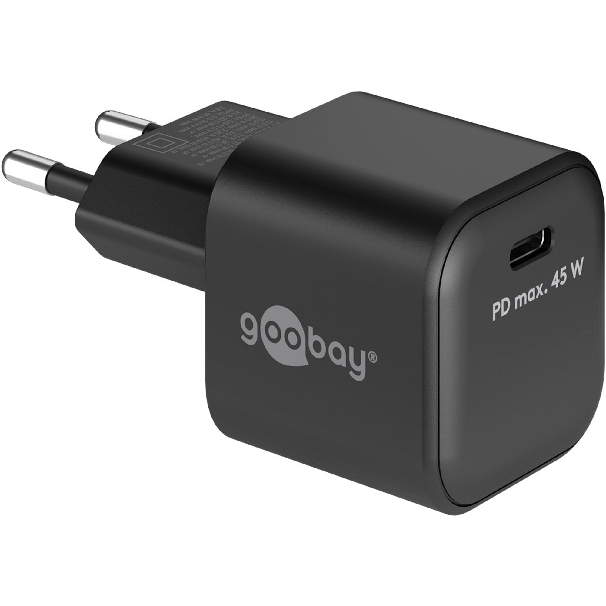 Goobay USB-C Schnellladegerät Nano, PD, GaN, 45 Watt | 04040849653315 Goobay USB-C Schnellladegerät Nano, PD, GaN, 45 Watt | 04040849653315