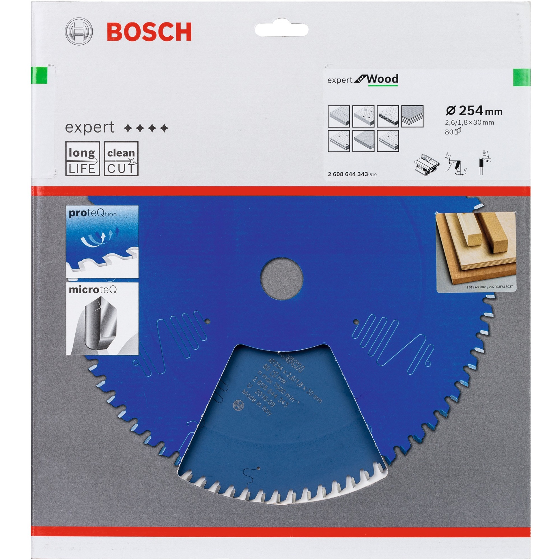 EXPERT Wood Kreissägeblatt, Ø 254mm, 80Z