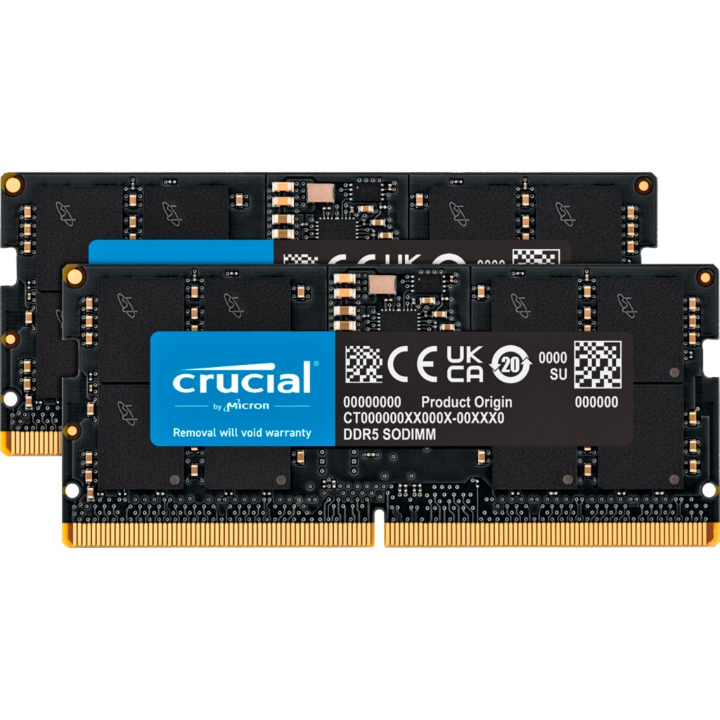 Crucial SO-DIMM 48 GB DDR5-5600 (2x 24 GB) Dual-Kit, Arbeitsspeicher | 00649528929990