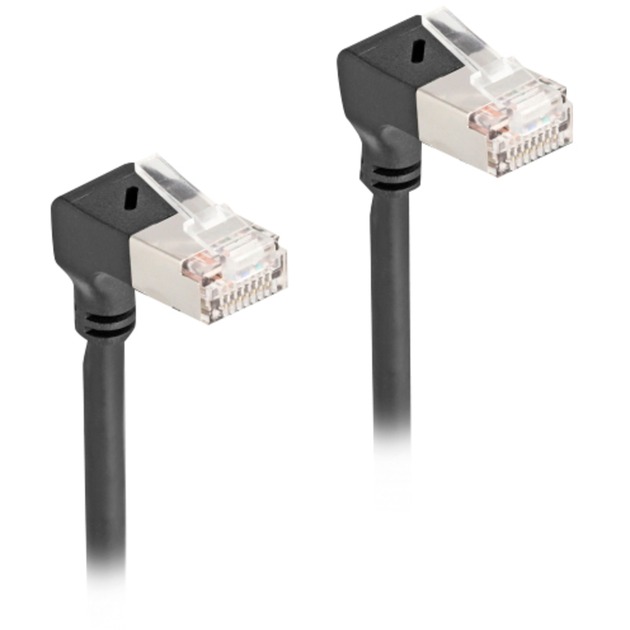 Patchkabel RJ-45 Cat.6a S/FTP, Slim 90° gewinkelt