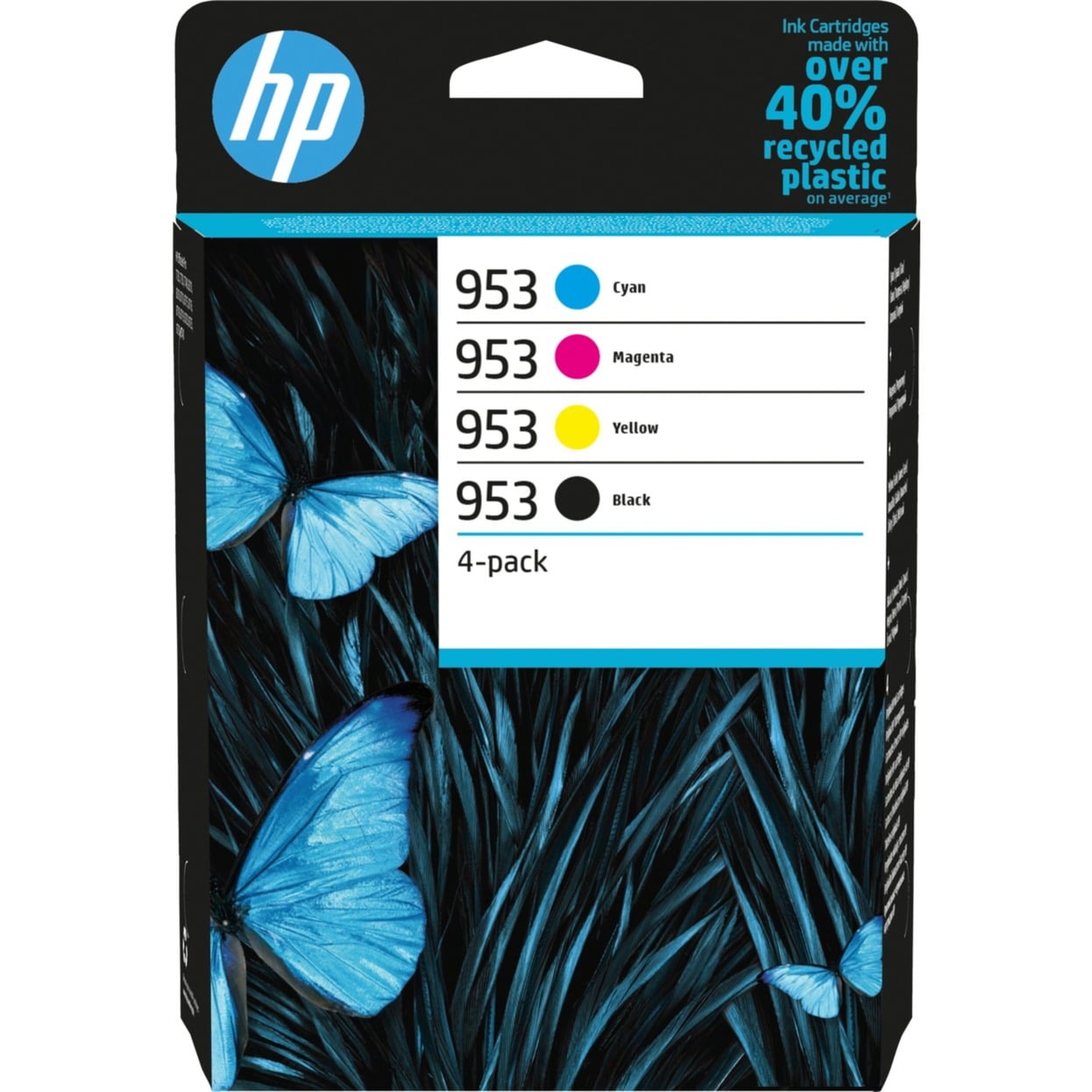 HP Druckerpatrone 953 (6ZC69AE), Multipack, schwarz, cyan, magenta, gelb 0195122352196 HP 4 Stück