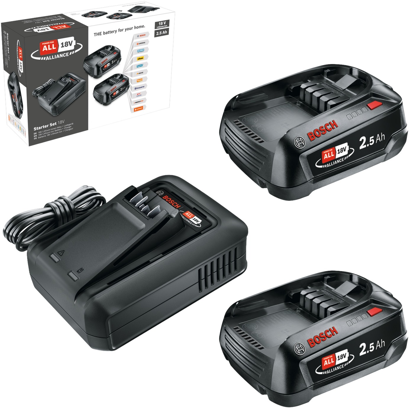 Akku Starter-Set 18V 2x 2,5Ah + Schnellladegerät AL 18V-44