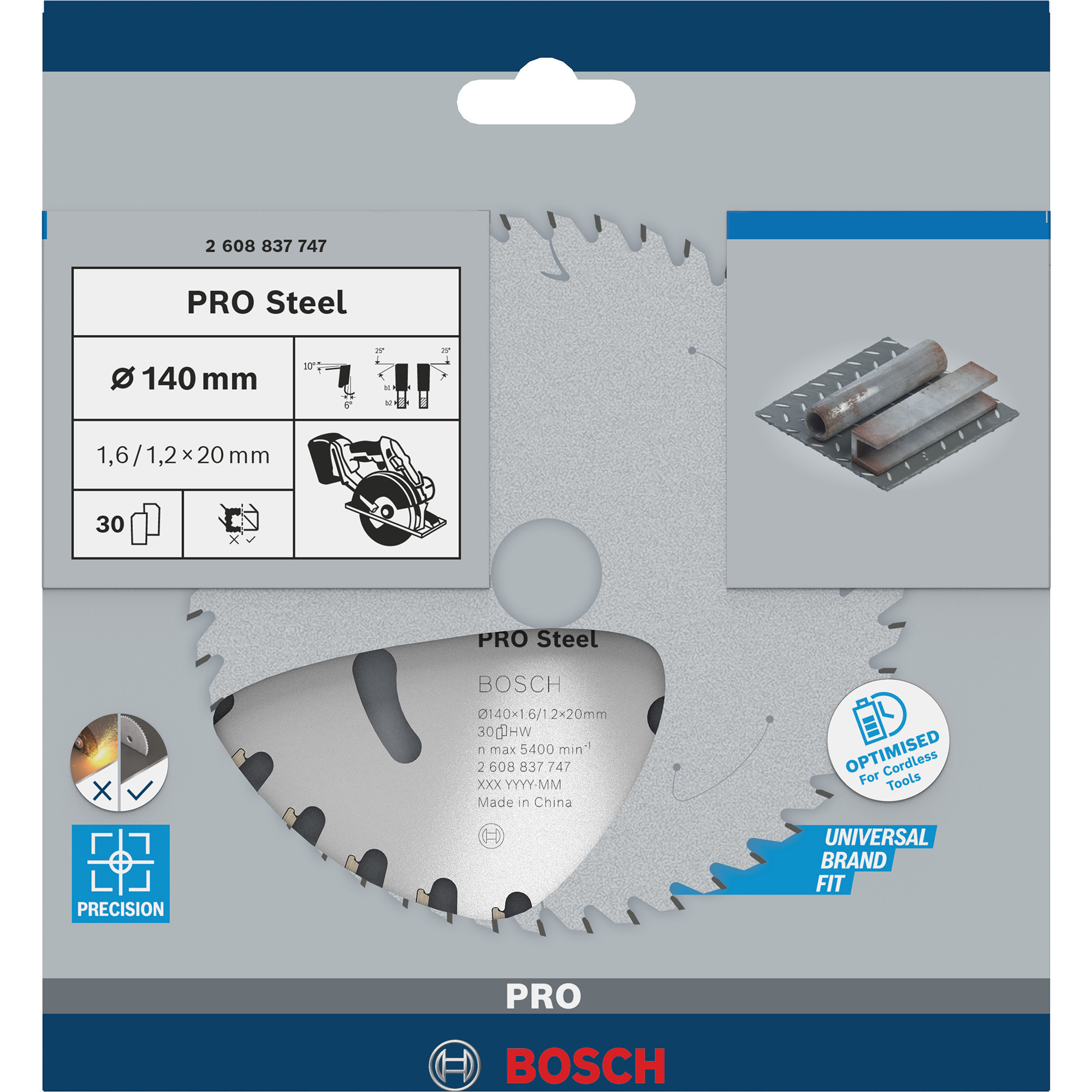 PRO Steel cordless Kreissägeblatt, Ø 140mm, 30Z