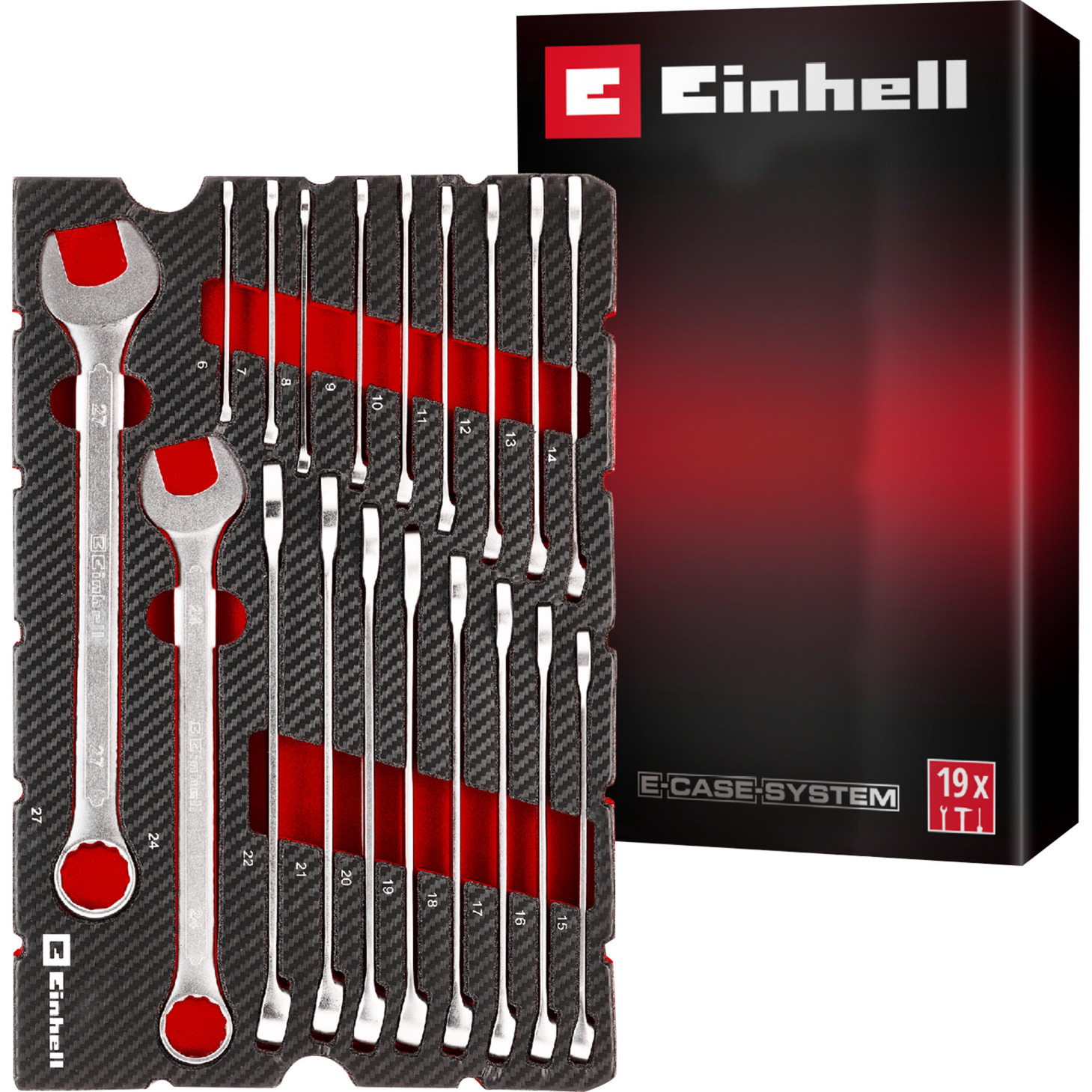Gabelringschlüssel-Set, in E-Case-Einleger, Werkzeug-Set