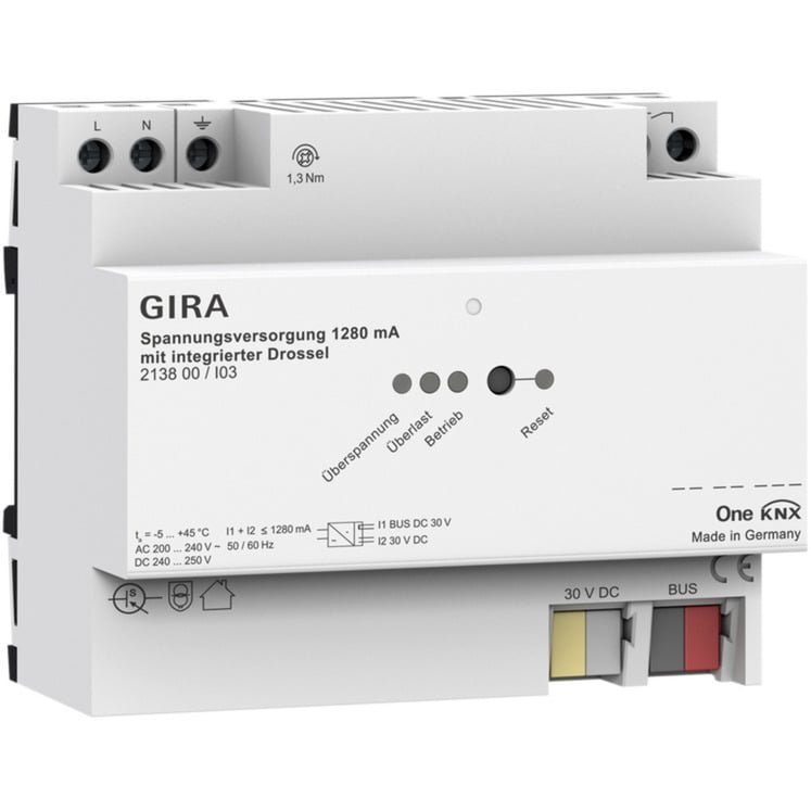 KNX-Spannungsversorgung 1280 Milliampere mit integrierter Drossel für Montageart REG, Stromversorgung