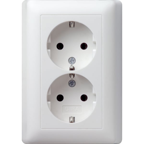Schutzkontakt-Doppelsteckdose 16 Ampere 250 Volt mit Vollplatte Standard 55