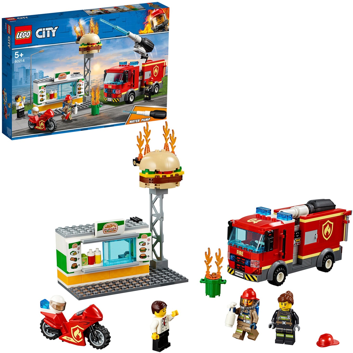 Lego 60214 City Feuerwehreinsatz im Burger-Restaurant, Konstruktionsspielzeug | 05702016369267 Lego 60214 City Feuerwehreinsatz im Burger-Restaurant, Konstruktionsspielzeug | 05702016369267