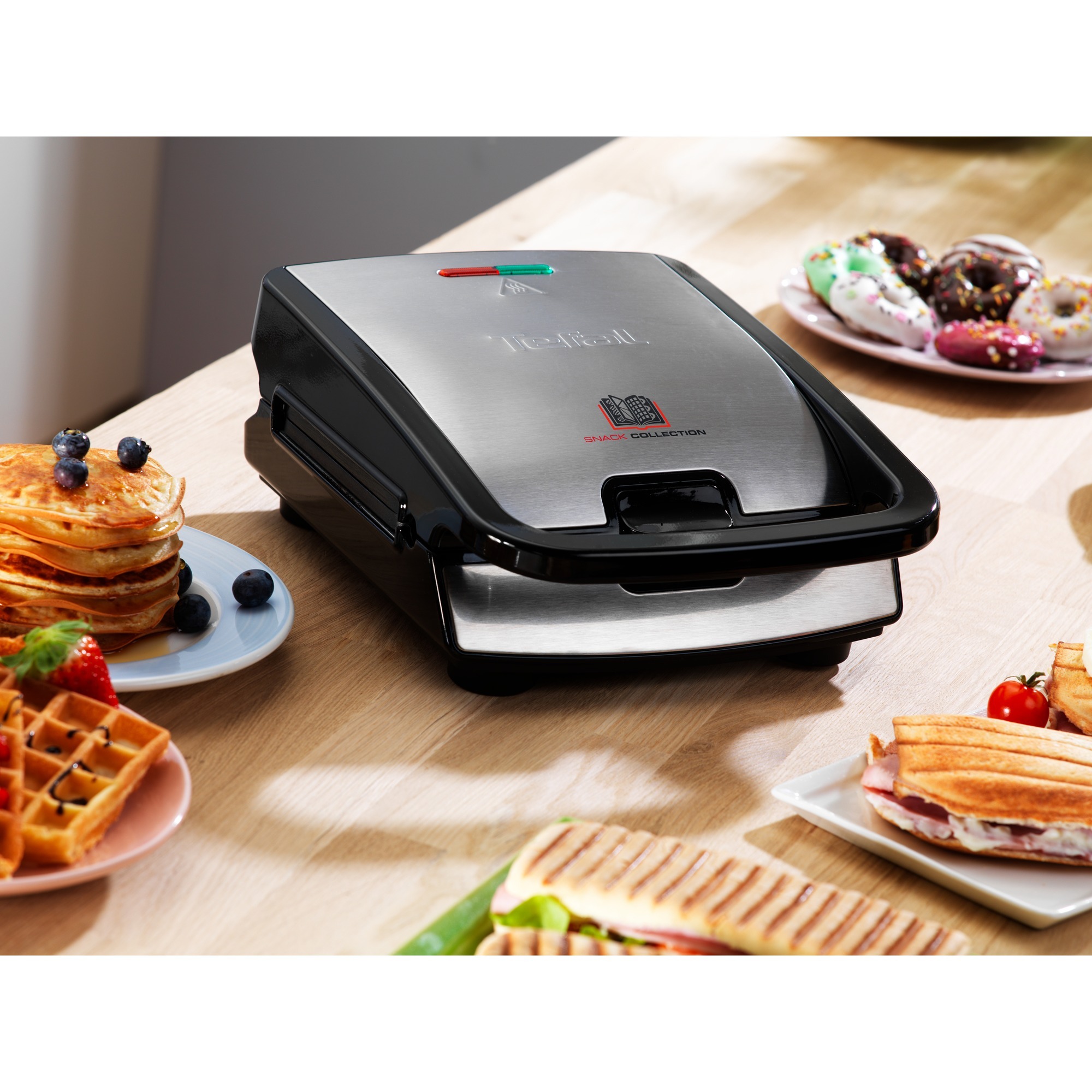 Tefal Snack Collection Set SW854D, Sandwichmaker edelstahl/schwarz, 700 ...