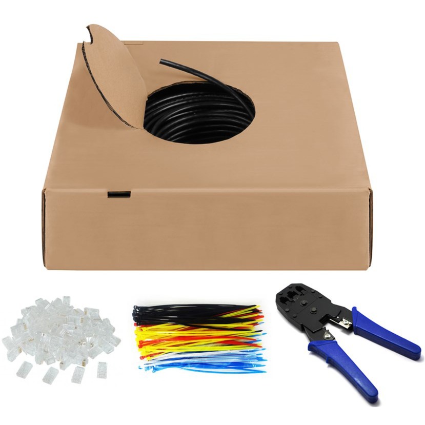 Outdoor Netzwerkkabel-Set Cat.6, U/UTP