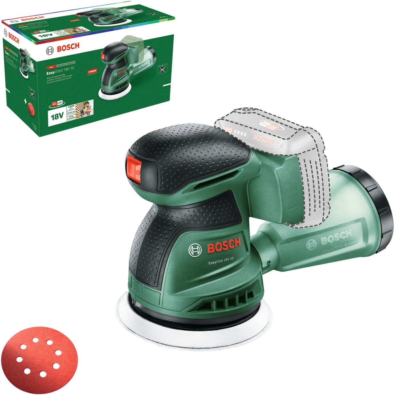 Akku-Exzenterschleifer EasyOrbit 18V-10 solo, 18Volt