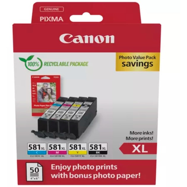 Canon Tinte Photo Value Pack CLI-581XL | 08714574679075 Canon Tinte Photo Value Pack CLI-581XL | 08714574679075